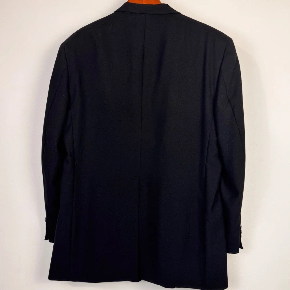 Hart Schaffner Marx Blazer Men 42R‎ Black Wool Two Button Sport Coat Dillard's
